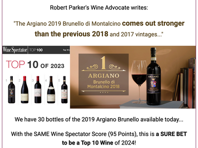 Better than WS #1 of YEAR: Argiano Brunello "Absolute SILK"