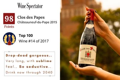 WS98 #10/12/14🥇Top 100 Chateauneuf! '15 Clos des Papes, Vieux Telegraphe & More