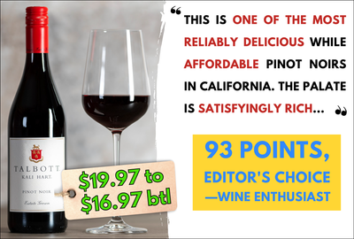 -42% OFF 93pt Talbott "Most Reliably Delicious CA Pinot" & Sleepy Hollow Chard